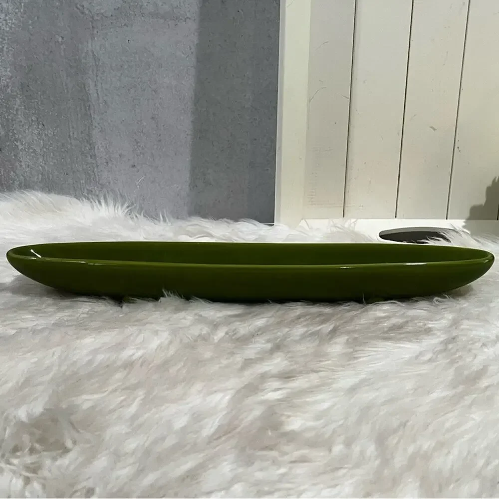 NEW Pier One Ceramic Footed Floating Candle Boat Candleholder Green 18” NWOT